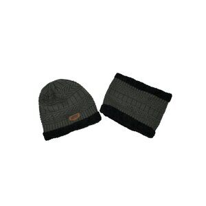 Hindawi Women's Winter Knit Hat and Neck Warmer Super Soft Black/Gray One Size‎